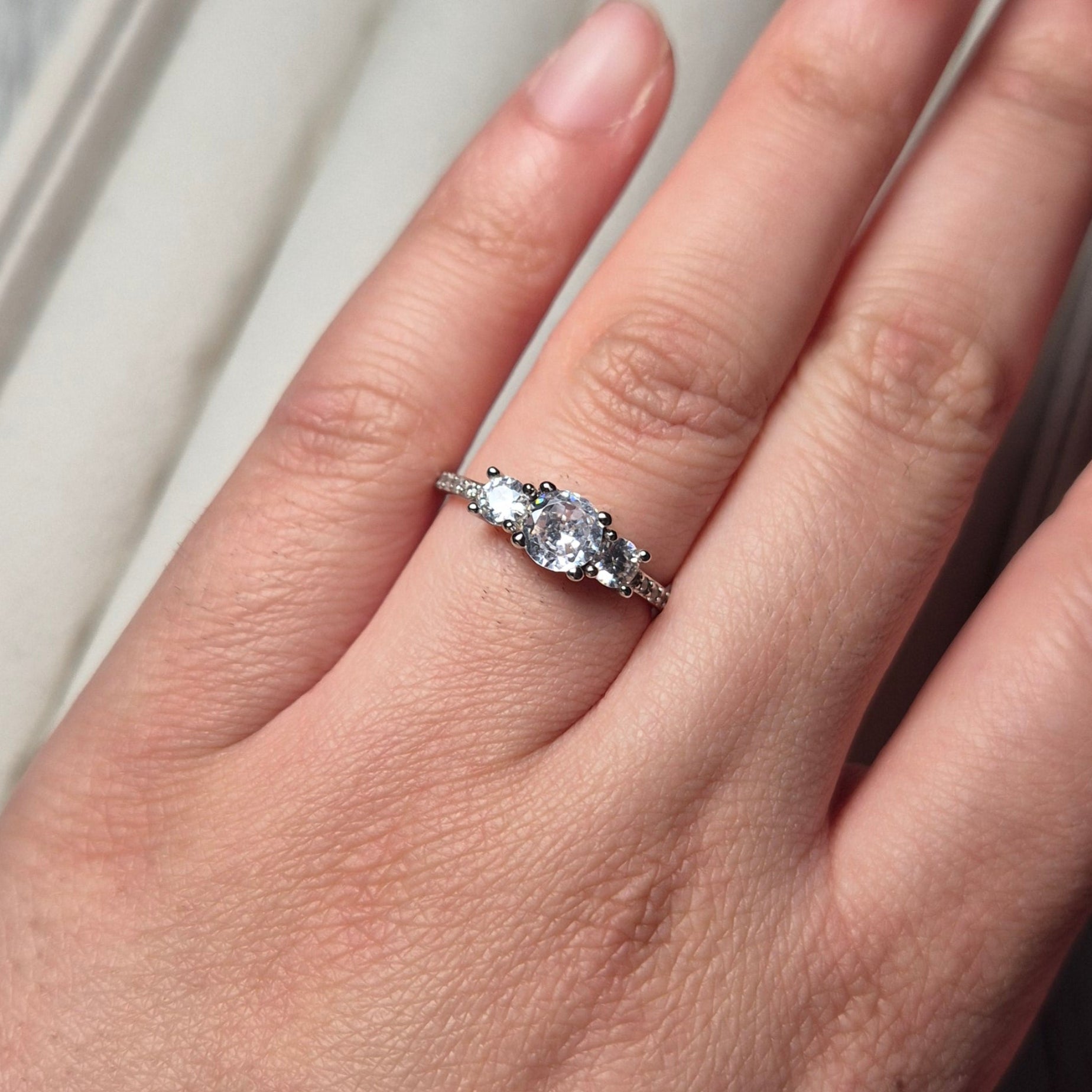 Triple stone ring