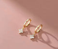 Gold leaf huggie earrings