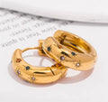 Multicolor studded hoop earings