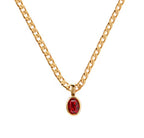 Dainty stone pendant chain necklace