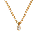Dainty stone pendant chain necklace