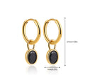 Oval zircon hoop earings