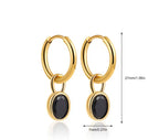 Oval zircon hoop earings