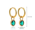Oval zircon hoop earings