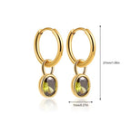 Oval zircon hoop earings