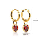 Oval zircon hoop earings